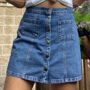 BDG Denim Button Skirt